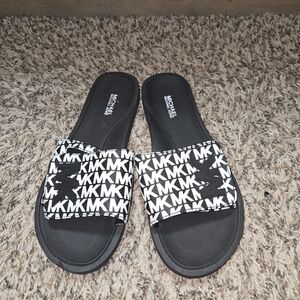 Michael Kors Black and White Slippers
